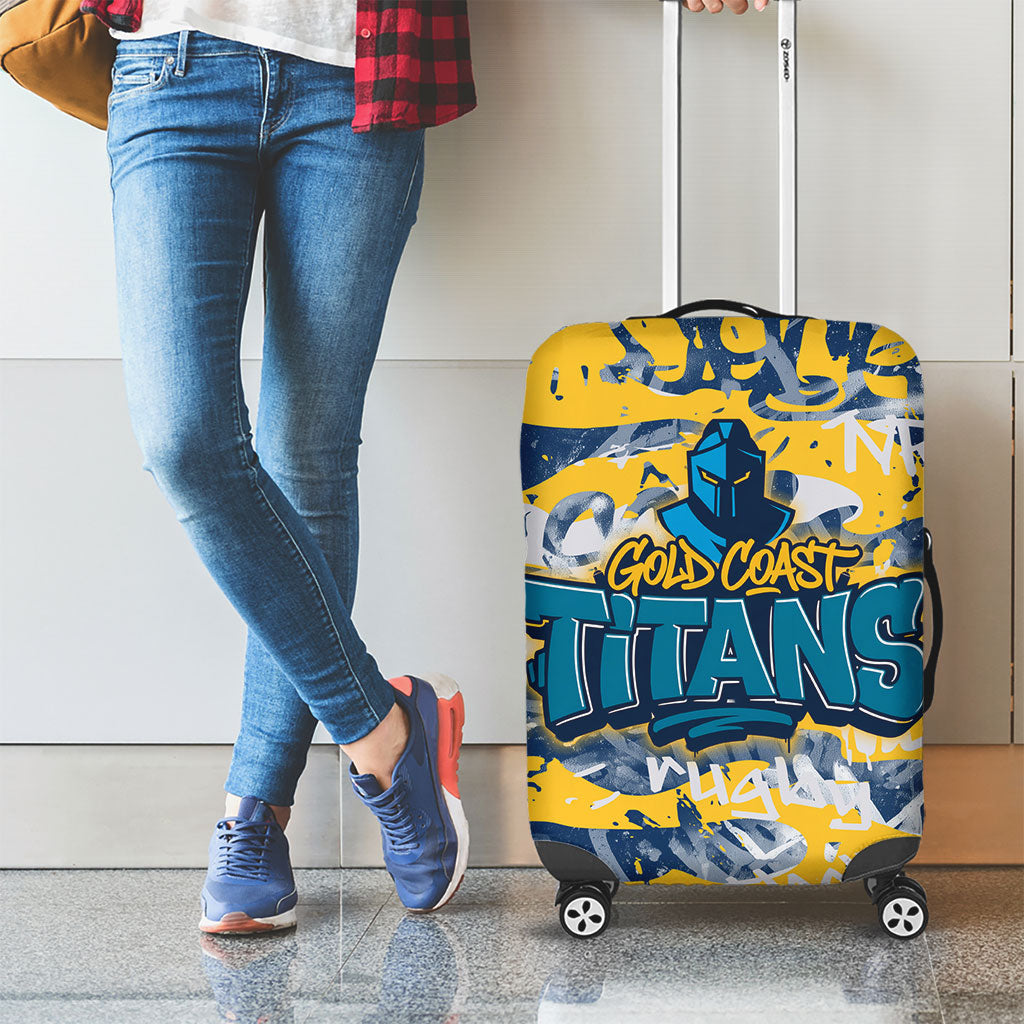 Gold Coast Titans Rugby Luggage Cover Graffiti Typography Urban Camo Abstract Street Style