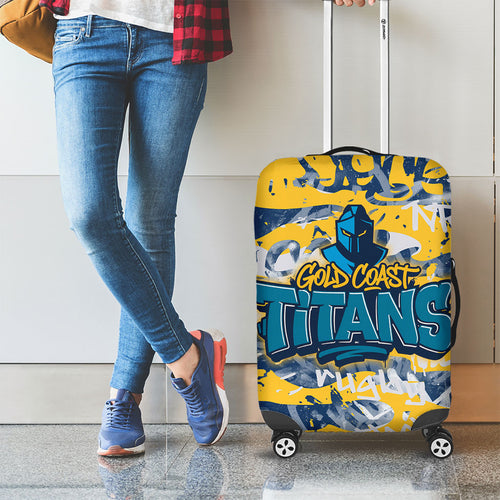 Gold Coast Titans Rugby Luggage Cover Graffiti Typography Urban Camo Abstract Street Style