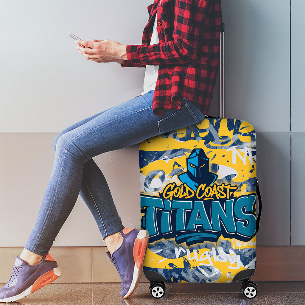 Gold Coast Titans Rugby Luggage Cover Graffiti Typography Urban Camo Abstract Street Style