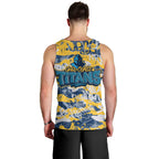 Gold Coast Titans Rugby Men Tank Top Graffiti Typography Urban Camo Abstract Street Style