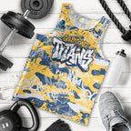 Gold Coast Titans Rugby Men Tank Top Graffiti Typography Urban Camo Abstract Street Style