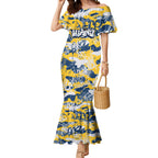 Gold Coast Titans Rugby Mermaid Dress Graffiti Typography Urban Camo Abstract Street Style
