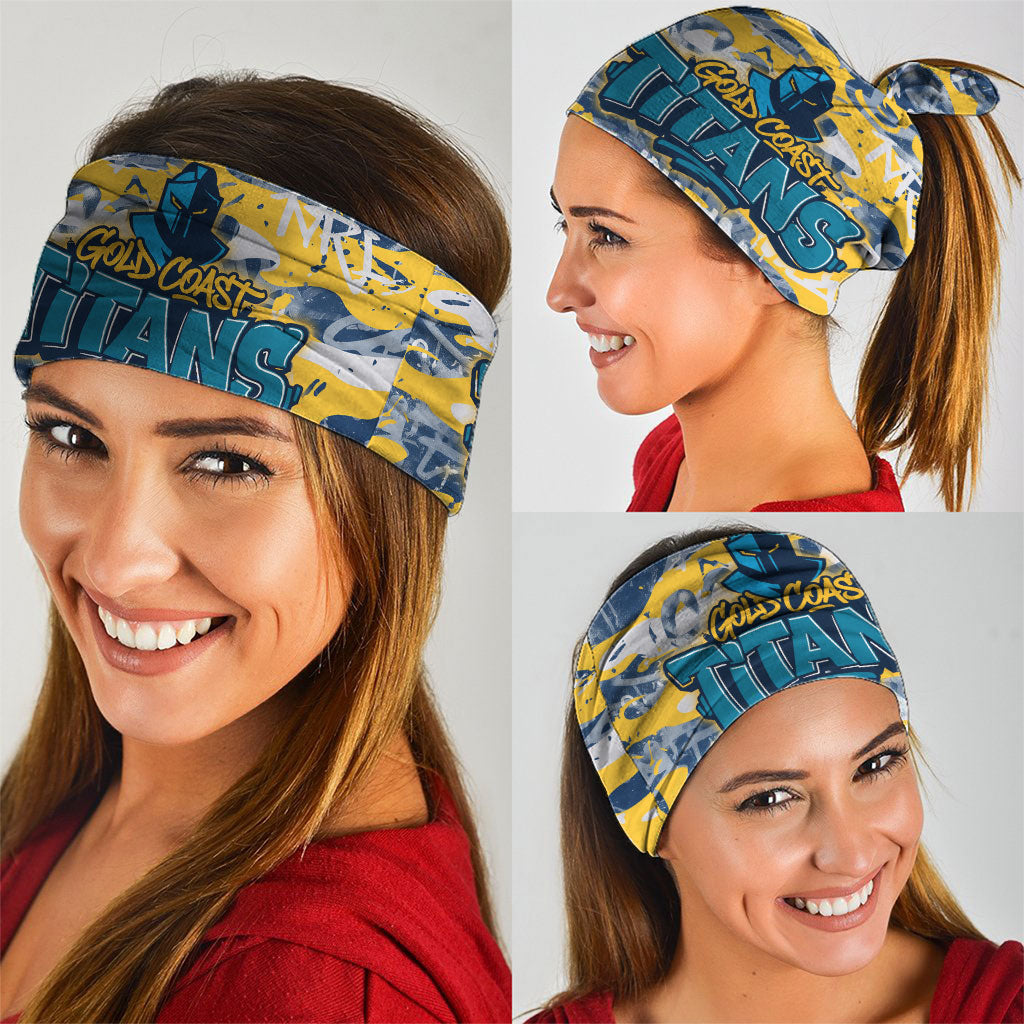 Gold Coast Titans Rugby Neck Gaiter Graffiti Typography Urban Camo Abstract Street Style