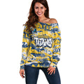 Gold Coast Titans Rugby Off Shoulder Sweater Graffiti Typography Urban Camo Abstract Street Style