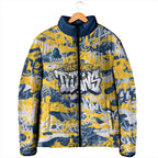 Gold Coast Titans Rugby Padded Jacket Graffiti Typography Urban Camo Abstract Street Style