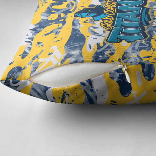 Gold Coast Titans Rugby Pillow Cover Graffiti Typography Urban Camo Abstract Street Style