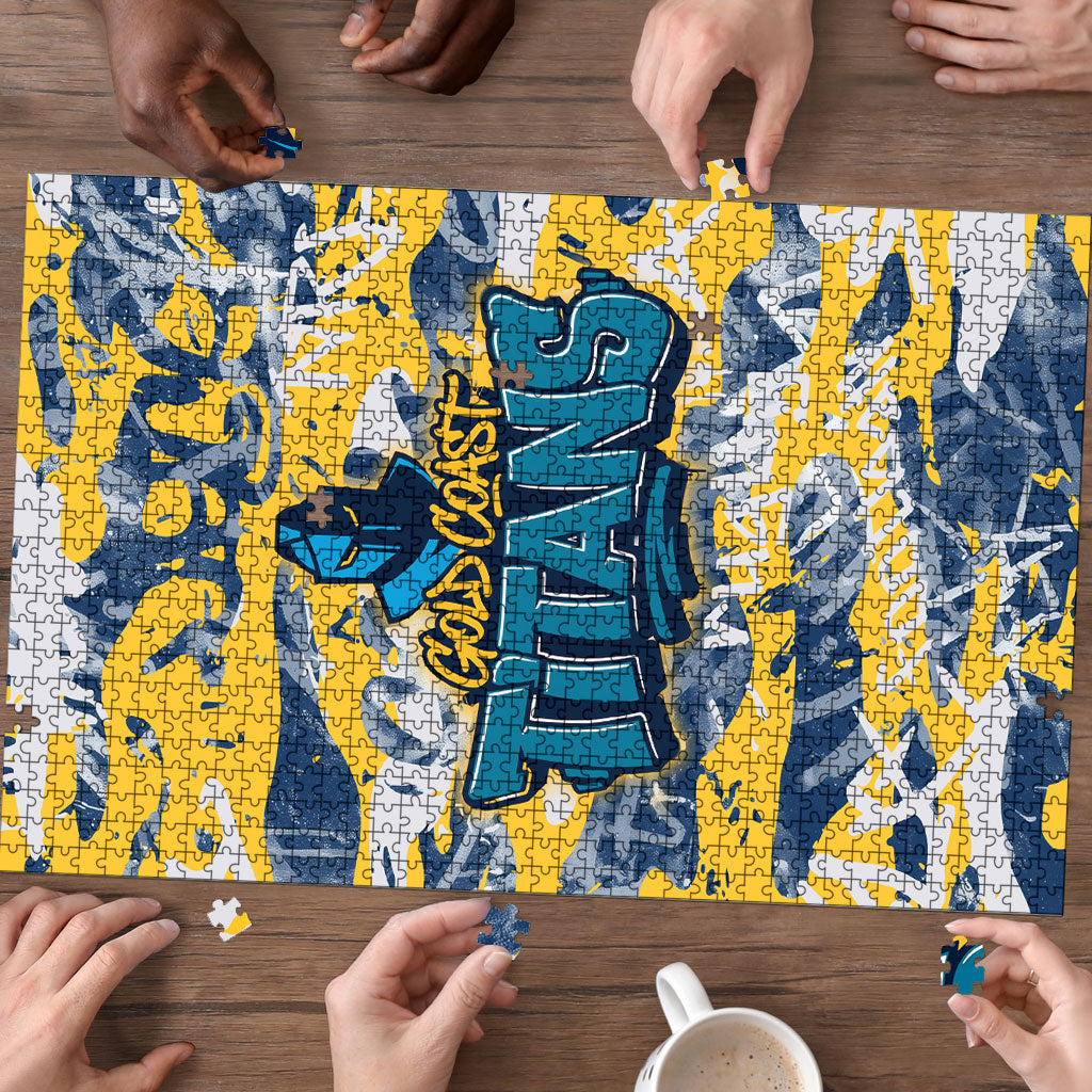 Gold Coast Titans Rugby Puzzle Graffiti Typography Urban Camo Abstract Street Style