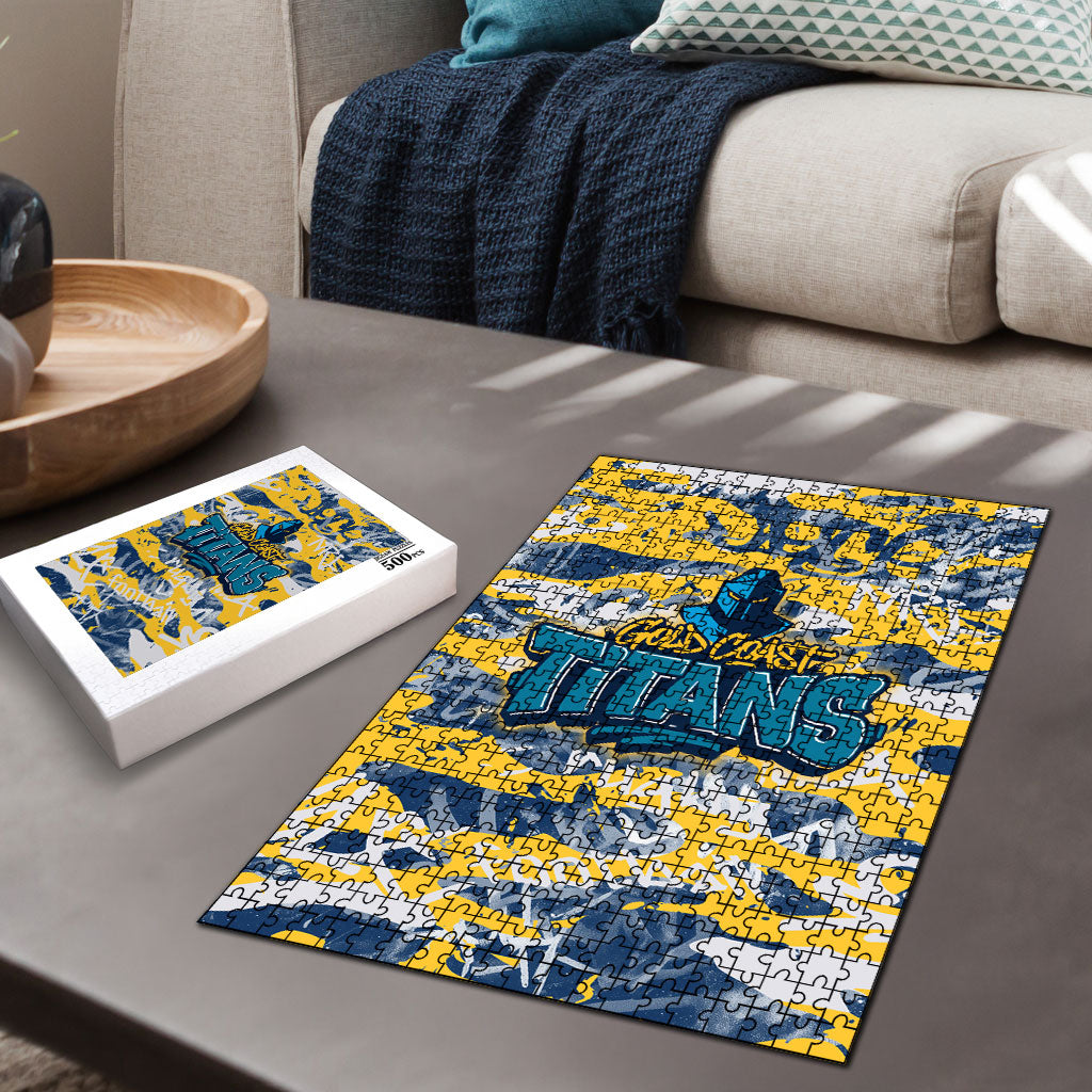 Gold Coast Titans Rugby Puzzle Graffiti Typography Urban Camo Abstract Street Style