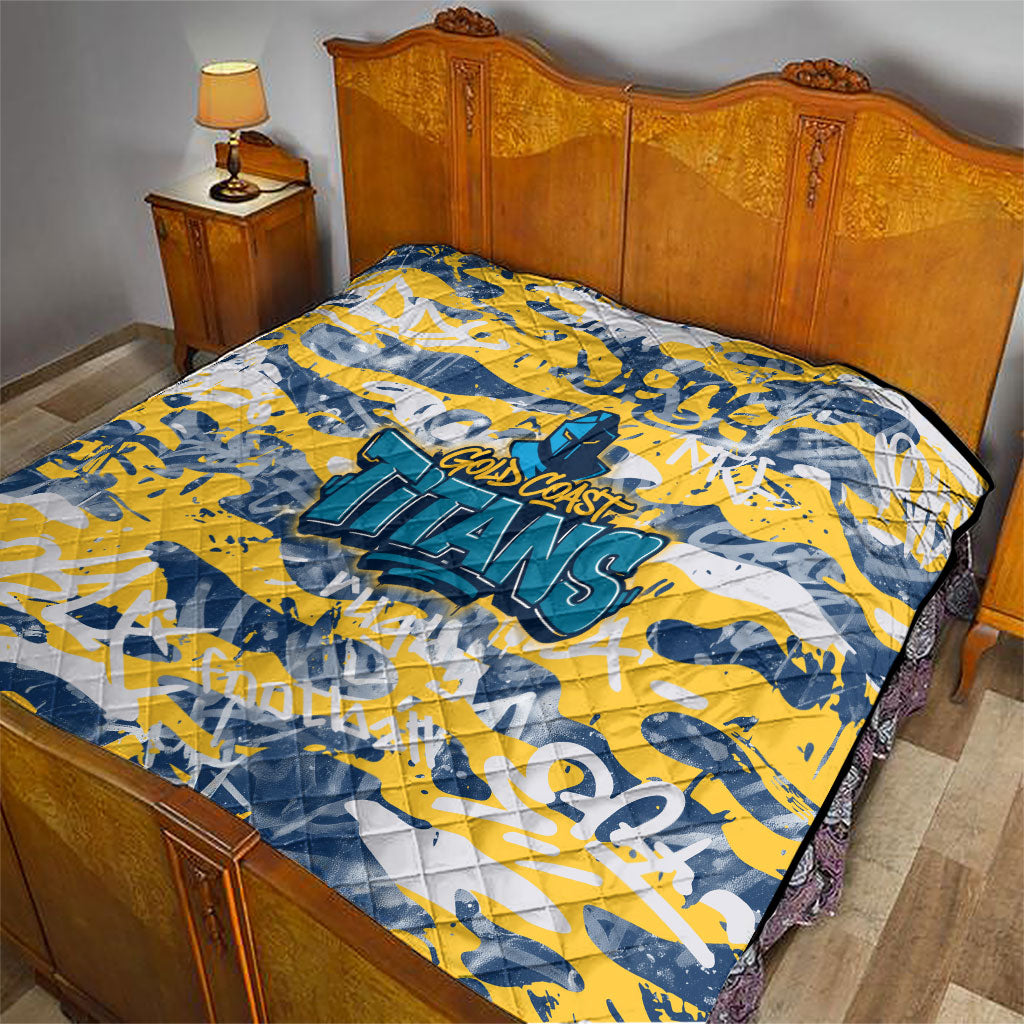 Gold Coast Titans Rugby Quilt Graffiti Typography Urban Camo Abstract Street Style