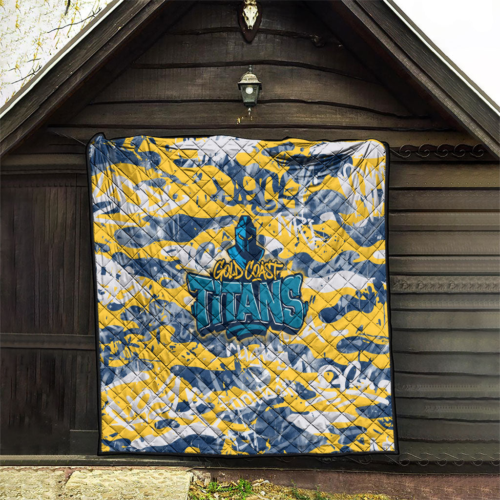Gold Coast Titans Rugby Quilt Graffiti Typography Urban Camo Abstract Street Style