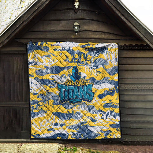 Gold Coast Titans Rugby Quilt Graffiti Typography Urban Camo Abstract Street Style