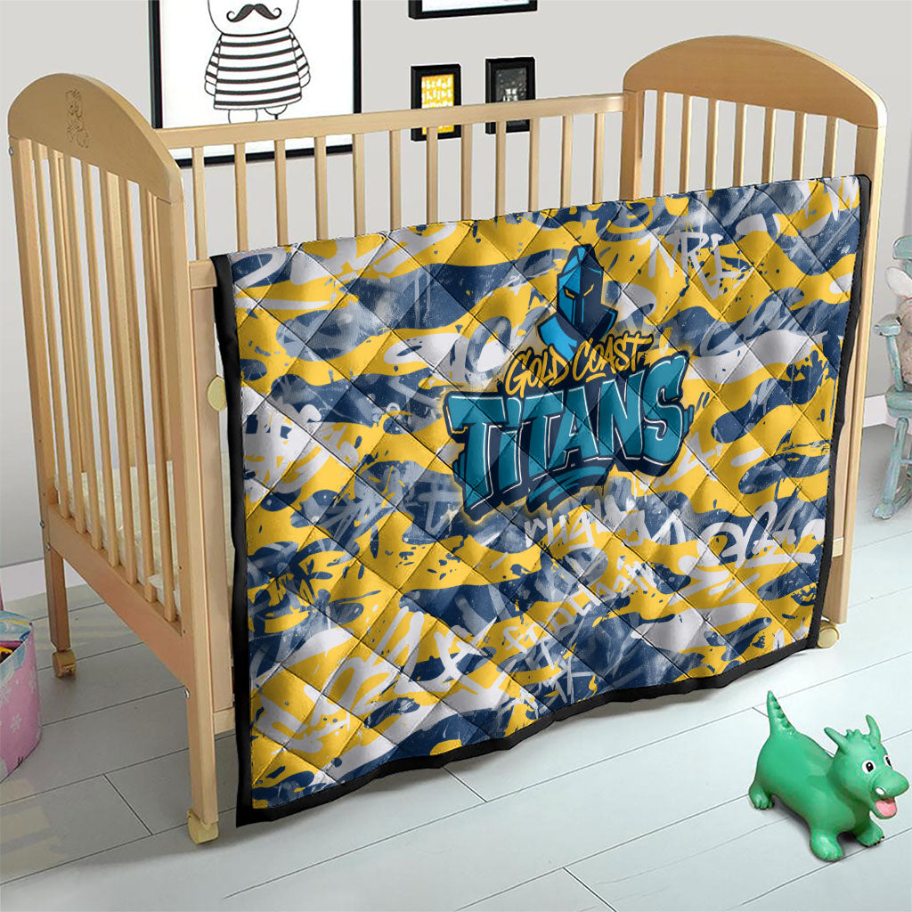Gold Coast Titans Rugby Quilt Graffiti Typography Urban Camo Abstract Street Style