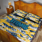 Gold Coast Titans Rugby Quilt Bed Set Graffiti Typography Urban Camo Abstract Street Style