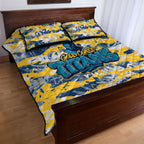 Gold Coast Titans Rugby Quilt Bed Set Graffiti Typography Urban Camo Abstract Street Style
