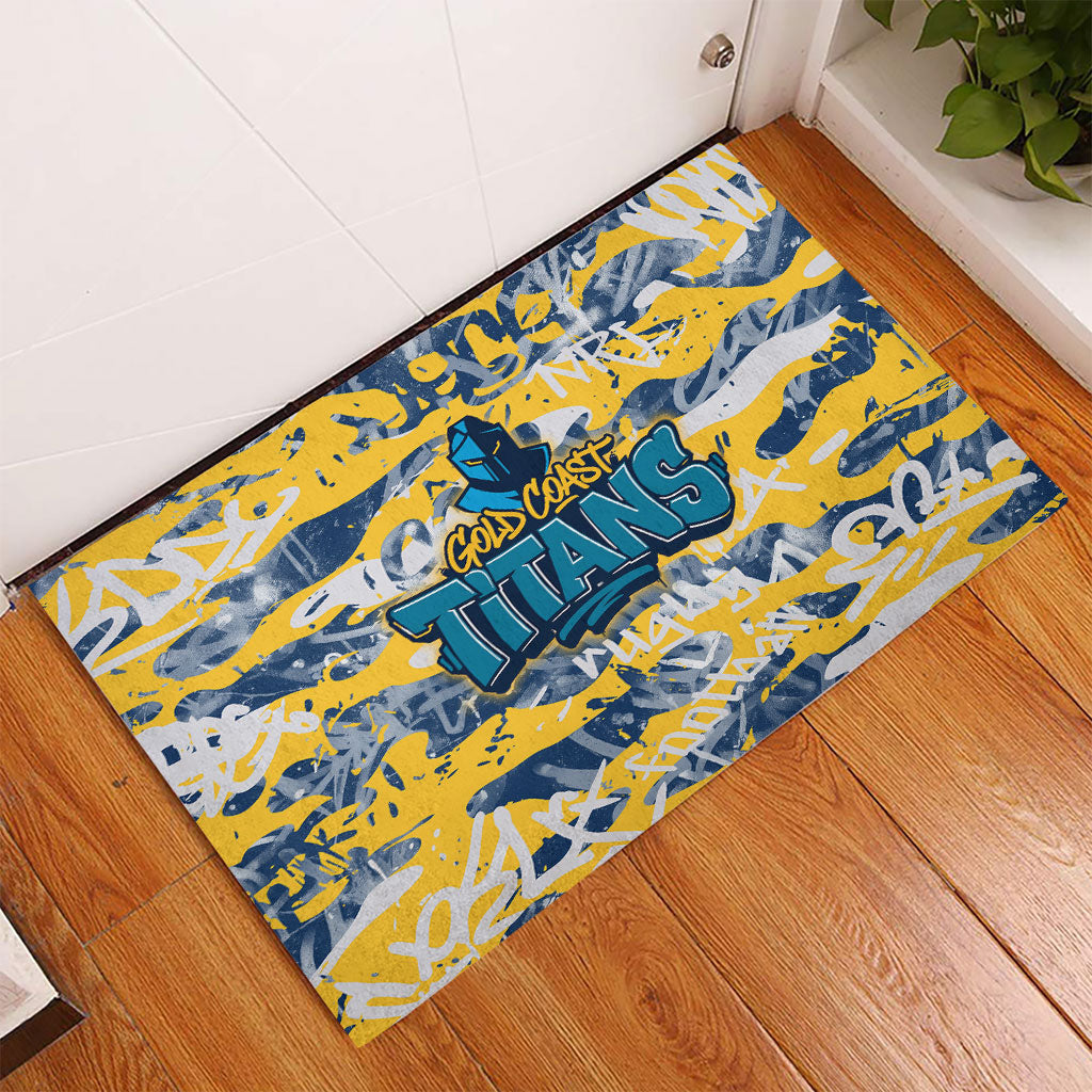 Gold Coast Titans Rugby Rubber Doormat Graffiti Typography Urban Camo Abstract Street Style
