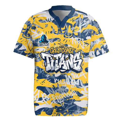 Gold Coast Titans Rugby Rugby Jersey Graffiti Typography Urban Camo Abstract Street Style