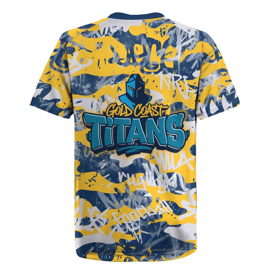 Gold Coast Titans Rugby Rugby Jersey Graffiti Typography Urban Camo Abstract Street Style