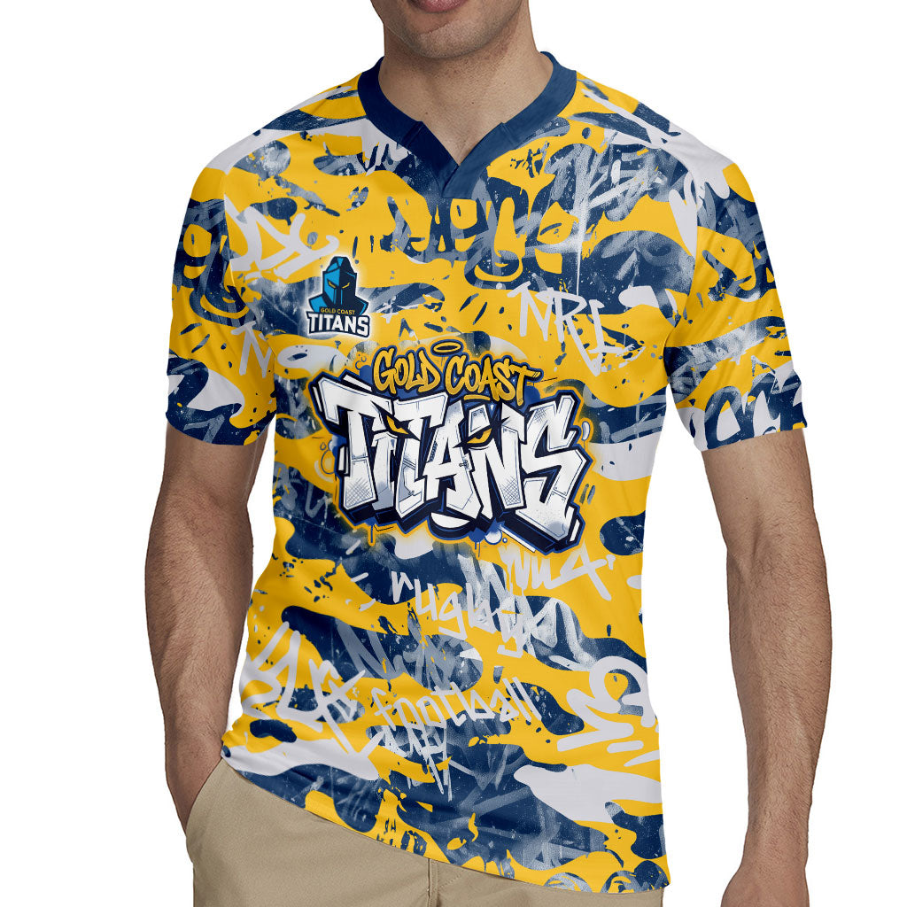 Gold Coast Titans Rugby Rugby Jersey Graffiti Typography Urban Camo Abstract Street Style