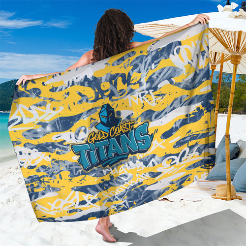 Gold Coast Titans Rugby Sarong Graffiti Typography Urban Camo Abstract Street Style