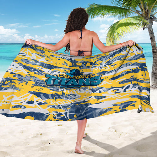 Gold Coast Titans Rugby Sarong Graffiti Typography Urban Camo Abstract Street Style