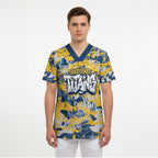Gold Coast Titans Rugby Scrub Top Graffiti Typography Urban Camo Abstract Street Style