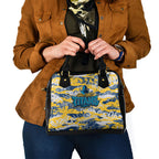 Gold Coast Titans Rugby Shoulder Handbag Graffiti Typography Urban Camo Abstract Street Style