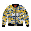 Gold Coast Titans Rugby Sleeve Zip Bomber Jacket Graffiti Typography Urban Camo Abstract Street Style