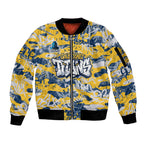 Gold Coast Titans Rugby Sleeve Zip Bomber Jacket Graffiti Typography Urban Camo Abstract Street Style