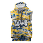Gold Coast Titans Rugby Sleeveless Hoodie Graffiti Typography Urban Camo Abstract Street Style