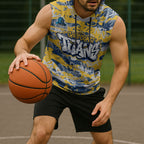 Gold Coast Titans Rugby Sleeveless Hoodie Graffiti Typography Urban Camo Abstract Street Style