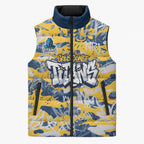Gold Coast Titans Rugby Sleeveless Puffer Jacket Graffiti Typography Urban Camo Abstract Street Style