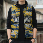 Gold Coast Titans Rugby Sleeveless Puffer Jacket Graffiti Typography Urban Camo Abstract Street Style