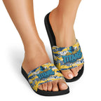Gold Coast Titans Rugby Slide Sandals Graffiti Typography Urban Camo Abstract Street Style