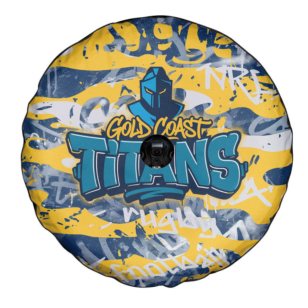 Gold Coast Titans Rugby Spare Tire Cover Graffiti Typography Urban Camo Abstract Street Style