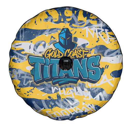 Gold Coast Titans Rugby Spare Tire Cover Graffiti Typography Urban Camo Abstract Street Style