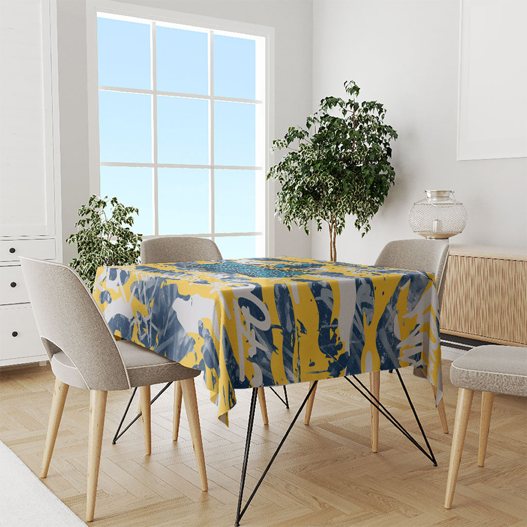Gold Coast Titans Rugby Tablecloth Graffiti Typography Urban Camo Abstract Street Style