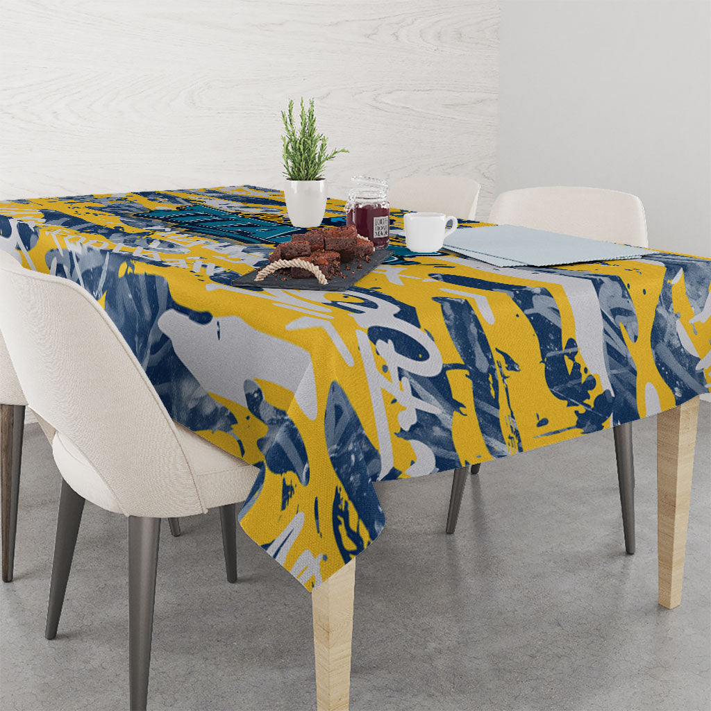 Gold Coast Titans Rugby Tablecloth Graffiti Typography Urban Camo Abstract Street Style