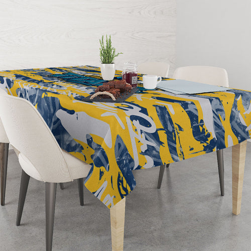 Gold Coast Titans Rugby Tablecloth Graffiti Typography Urban Camo Abstract Street Style