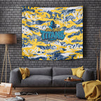 Gold Coast Titans Rugby Tapestry Graffiti Typography Urban Camo Abstract Street Style