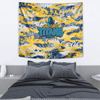 Gold Coast Titans Rugby Tapestry Graffiti Typography Urban Camo Abstract Street Style