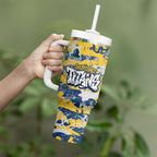 Gold Coast Titans Rugby Tumbler With Handle Graffiti Typography Urban Camo Abstract Street Style