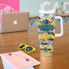 Gold Coast Titans Rugby Tumbler With Handle Graffiti Typography Urban Camo Abstract Street Style