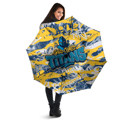 Gold Coast Titans Rugby Umbrella Graffiti Typography Urban Camo Abstract Street Style
