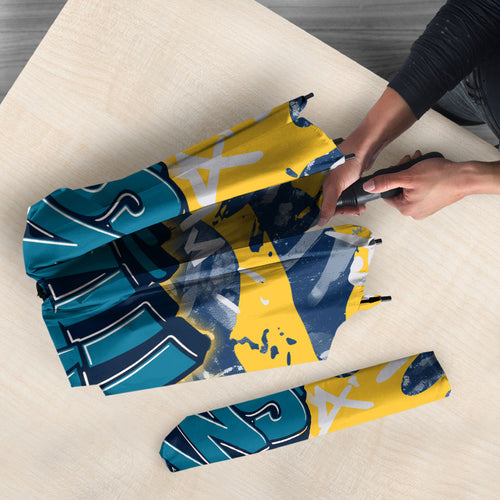 Gold Coast Titans Rugby Umbrella Graffiti Typography Urban Camo Abstract Street Style