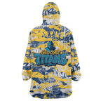 Gold Coast Titans Rugby Wearable Blanket Hoodie Graffiti Typography Urban Camo Abstract Street Style
