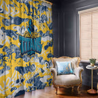 Gold Coast Titans Rugby Window Curtain Graffiti Typography Urban Camo Abstract Street Style