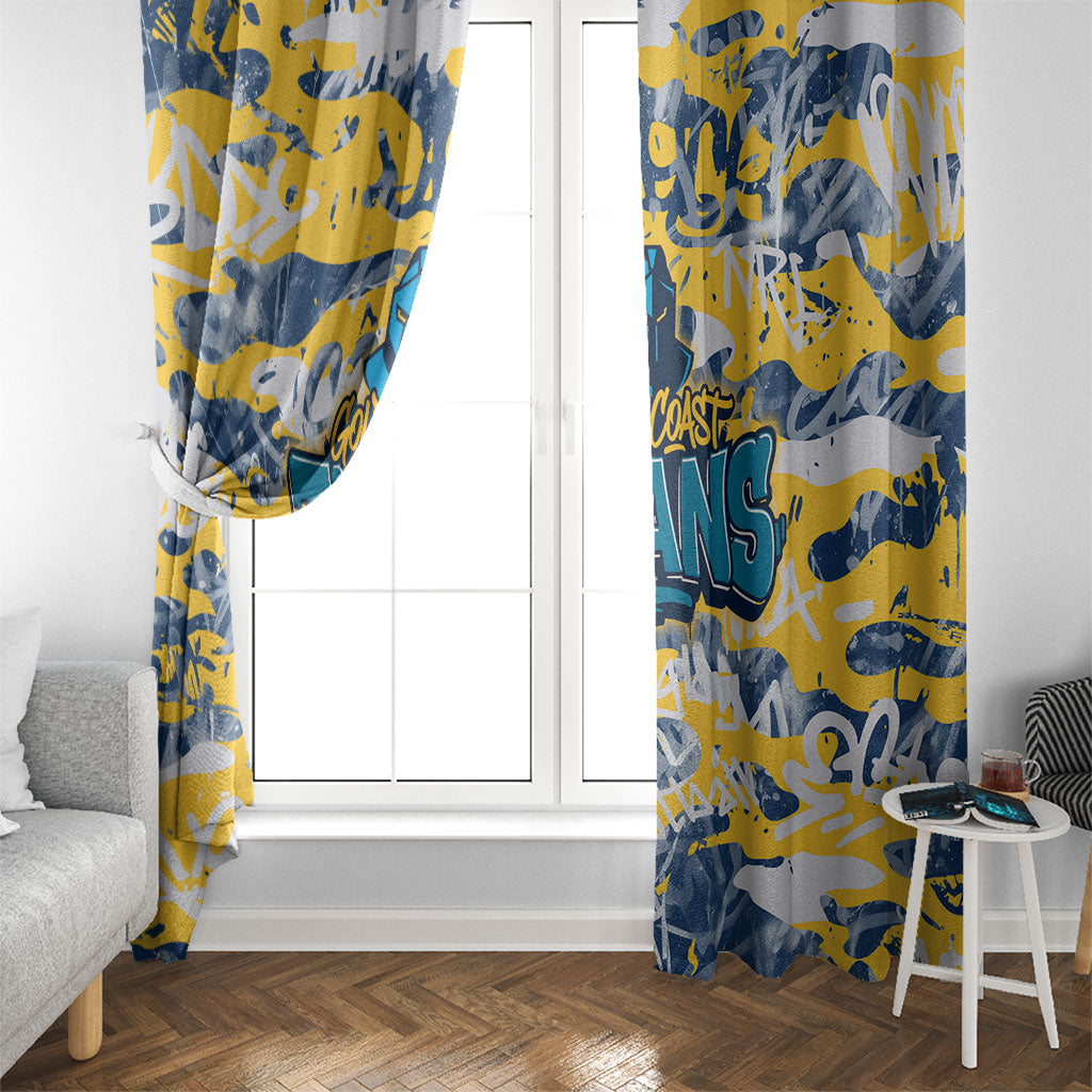 Gold Coast Titans Rugby Window Curtain Graffiti Typography Urban Camo Abstract Street Style