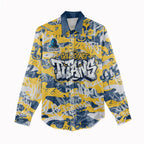 Gold Coast Titans Rugby Women Casual Shirt Graffiti Typography Urban Camo Abstract Street Style