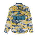 Gold Coast Titans Rugby Women Casual Shirt Graffiti Typography Urban Camo Abstract Street Style