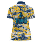 Gold Coast Titans Rugby Women Polo Shirt Graffiti Typography Urban Camo Abstract Street Style